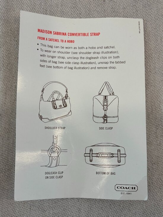 Coach Madison Sabrina Satchel - Leather and Canvas - Black - Picture 14 of 16